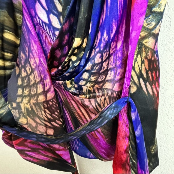 Boston Proper Snake-print Wrap Blouse Sz 2 - Picture 11 of 12